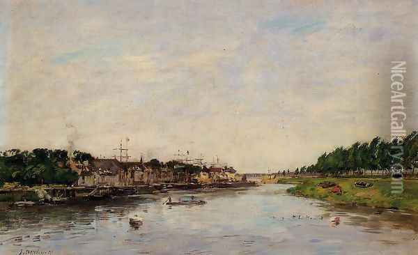 Entrance to the Port of Saint-Valery-sur-Somme Oil Painting - Eugene Boudin