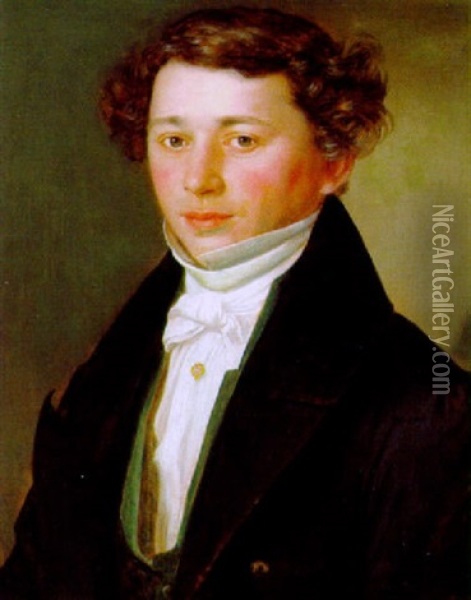 Portrat Eines Jungen Mannes Oil Painting - Johann Baptist Reiter