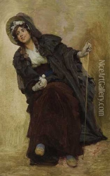 Sitzende Junge Dame Oil Painting - Franz Xavier Simm