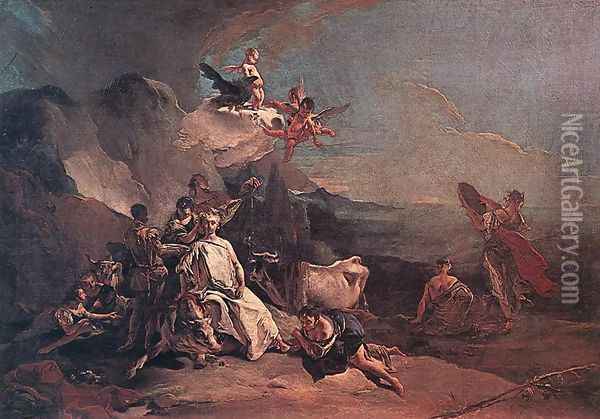 The Rape of Europa c. 1725 Oil Painting - Giovanni Battista Tiepolo