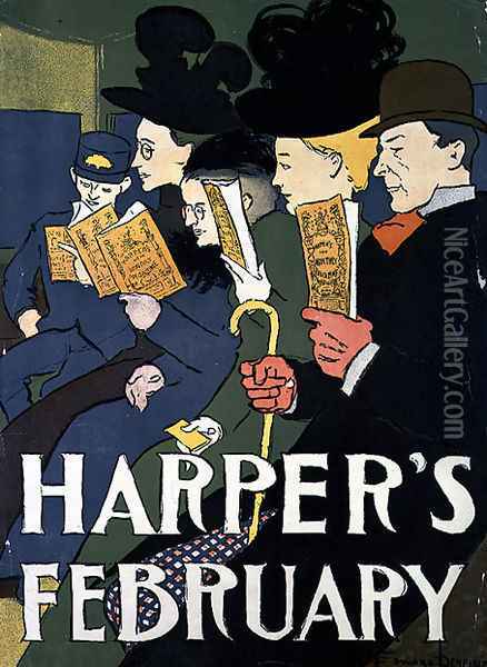 Harpers February, 1897 Oil Painting - Edward Penfield