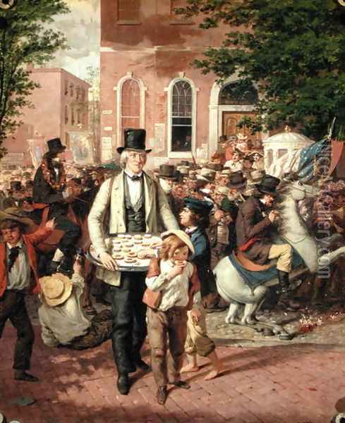 A Civic Procession The Pie Man, 1856 Oil Painting - William E. Winner