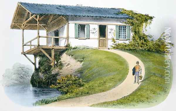 A Game-keepers house, illustration from Habitations Champetres published Paris, c.1895 Oil Painting - Victor Jean-Baptiste Petit