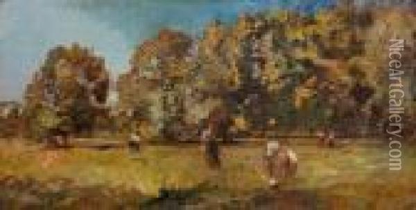 L'automne Oil Painting - Adolphe Joseph Th. Monticelli