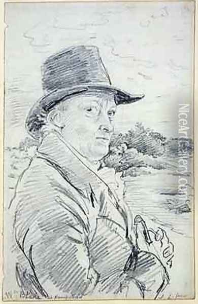 William Blake Wearing a Hat Oil Painting - John Linnell