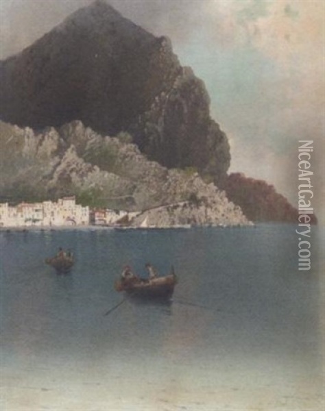 Pescatori Sotto Costa Oil Painting - Salvatore Petruolo