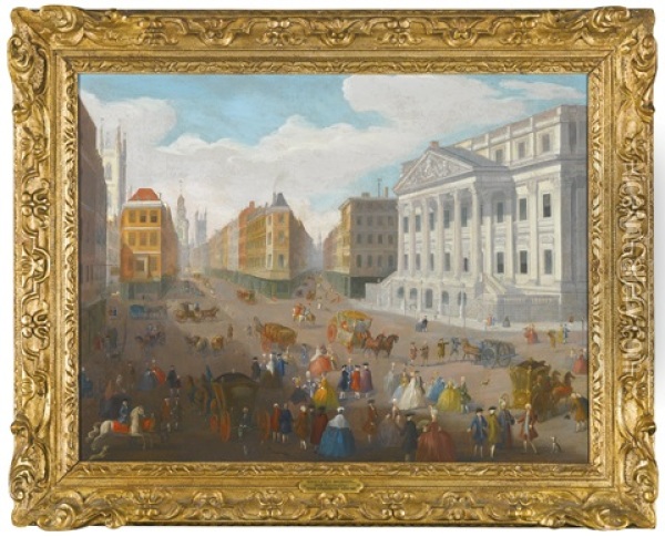 The Mansion House; The Court Of Whitehall With The Banqueting House (pair) Oil Painting - John Paul