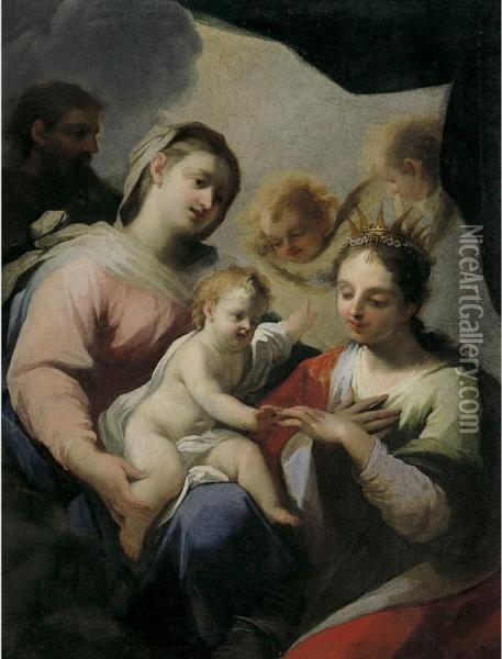 Sposalizio Mistico Di S. Caterina D'alessandria Oil Painting - Ranieri Del Pace