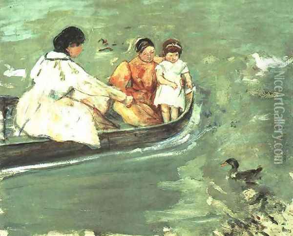 On The Water Oil Painting - Mary Cassatt