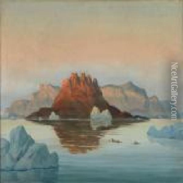 Winter Landscapefrom Umanak, Greenland Oil Painting - Emanuel A. Petersen