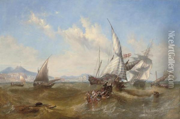 In The Bay Of Naples Oil Painting - John Wilson Carmichael