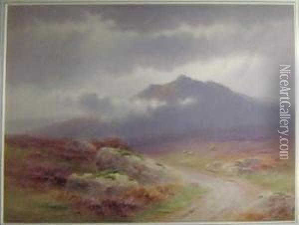 Mountain Landscape Oil Painting - Charles Edward Snr Brittan