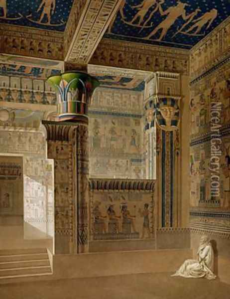 Interior view of the West Temple of the Memnonium Thebes Oil Painting - Le Pere