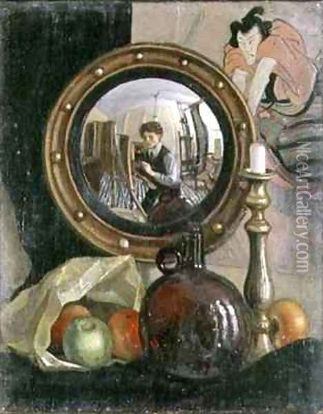 Still Life with Self Portrait Oil Painting - Mark Gertler