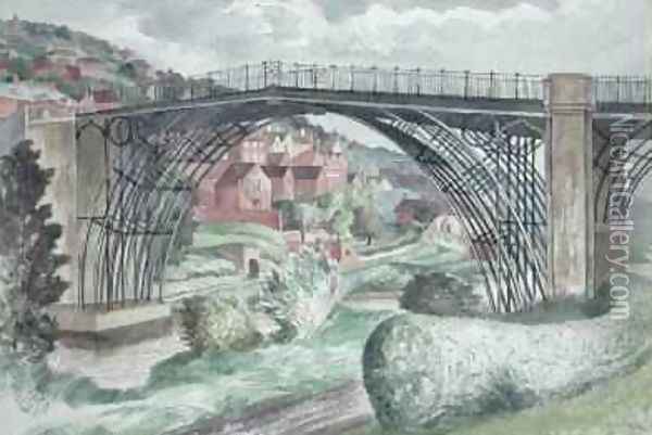 Ironbridge Shropshire 1960 Oil Painting - John Nash