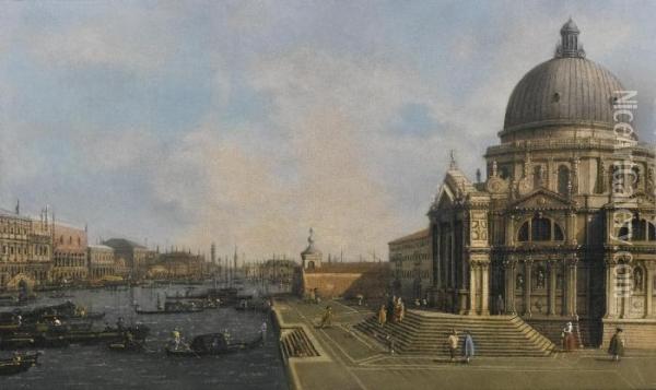 Venice, The Entrance To The Grand Canal Looking East Oil Painting - (Giovanni Antonio Canal) Canaletto