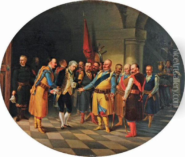 Scena Historyczna Oil Painting - Wladyslaw Bakalowicz