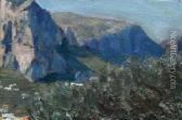 Monte Solaro A Capri Oil Painting - Attilio Pratella