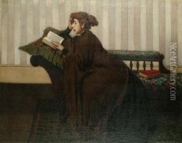 Portrait Of Madame Valette Oil Painting - Adolphe Pierre Valette