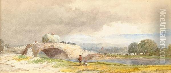View Near Henley Oil Painting - Joseph Needham