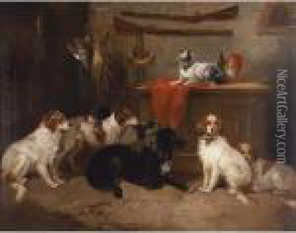 Sir Walter Scott's Dogs Oil Painting - George Armfield
