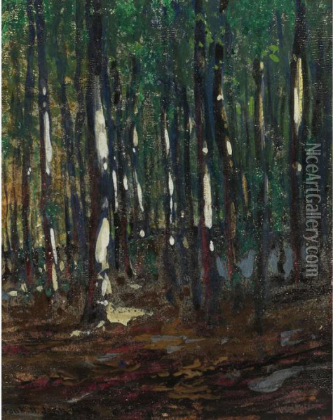 Trees Oil Painting - Franz Hans Johnston