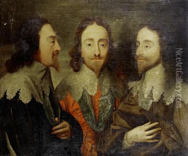 Triple Portrait Of Charles I Oil Painting - Sir Anthony Van Dyck