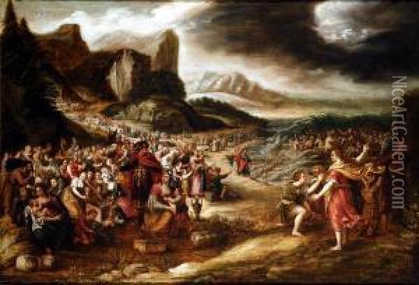 La Traversata Del Mar Rosso Oil Painting - Hans III Jordaens