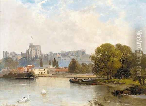 Windsor Castle from the Thames Oil Painting - Arthur Gordon