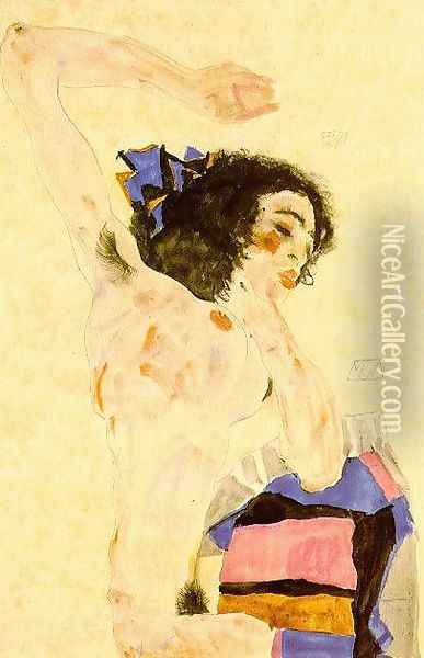 Seated model Oil Painting - Egon Schiele