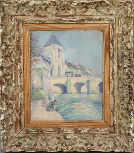 La Porte De Bourgogne A Moret Sur Loing Oil Painting - Frank Milton Armington