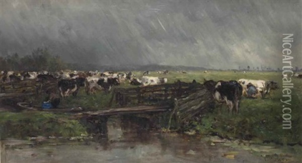 Stortbui: The Approaching Storm Near Gouda Oil Painting - Willem Roelofs