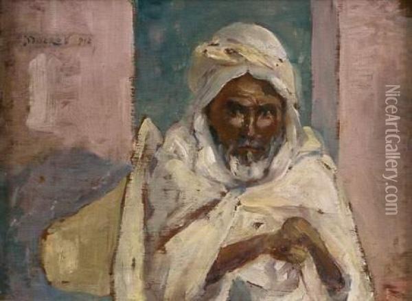  Portrait D'un Arabe  Oil Painting - Edouard Ducros