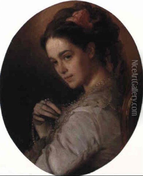 Portrait Of Madame A. Suvorina Oil Painting - Ivan Nikolaevich Kramskoy