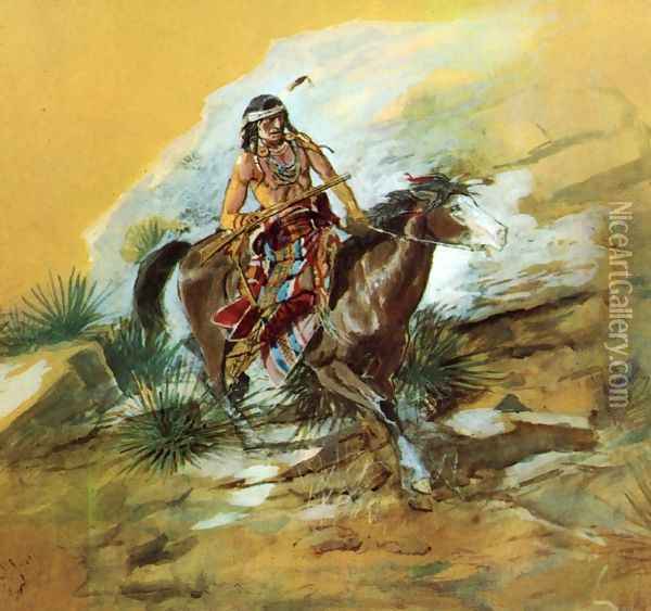 The Crow Scout Oil Painting - Charles Marion Russell