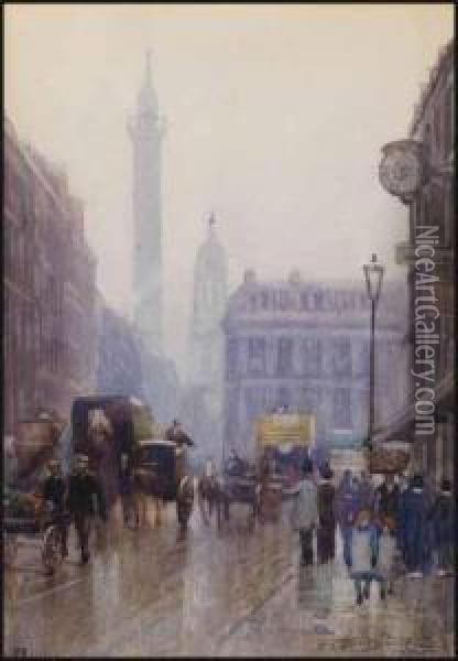 Gracechurch St., London Oil Painting - Frederic Marlett Bell-Smith