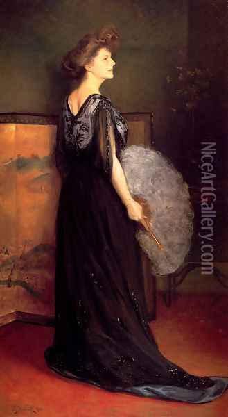 Portrait Of Mrs. Francis Stanton Blake Oil Painting - Julius LeBlanc Stewart