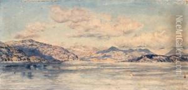 Loch Corron, Scotland Oil Painting - John Edward Brett
