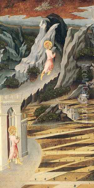 Saint John the Baptist Entering the Wilderness 1455-60 Oil Painting - Giovanni di Paolo