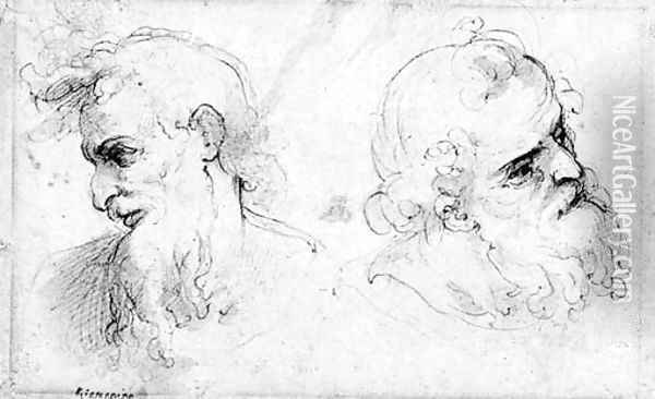 Two heads of Apostles Oil Painting - Giuseppe Cesari