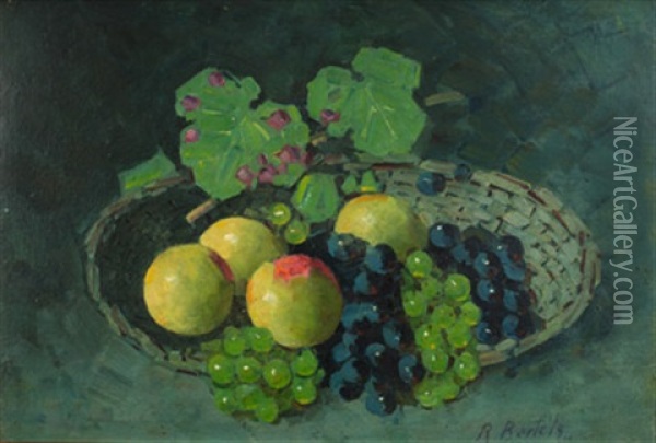 Stillleben Mit Weintrauben Und Apfeln Oil Painting - Rudolf Bartels