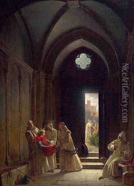 Death of the Prince de Talmont 1823 Oil Painting - Fleury-Francois Richard