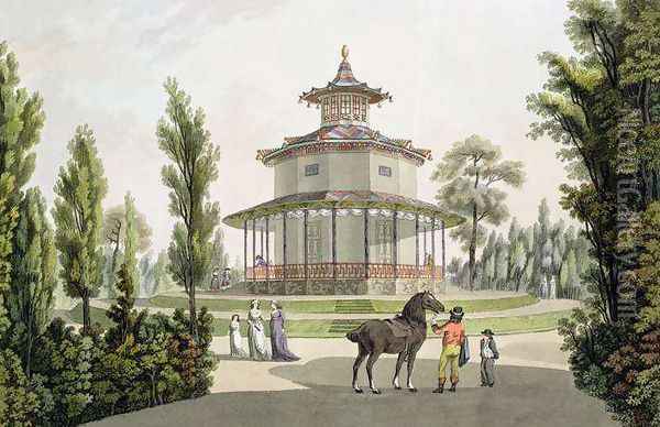 View of the Chinese Summer House Palace of Lichtenstein at Eisgrub Oil Painting - Laurenz Janscha