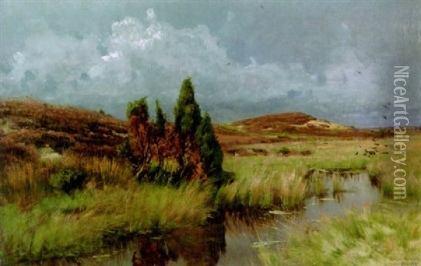 Heidelandschaft Oil Painting - Eugen Felix Prosper Bracht