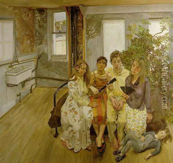 Large Interior W.11 Oil Painting - Lucian Freud