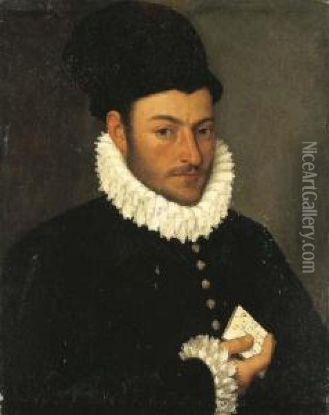 Portrait Of A Gentleman Oil Painting - Giovanni Battista Moroni