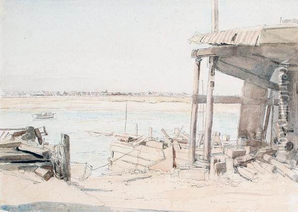 Shoreham Harbour Oil Painting - Walter Westley Russell