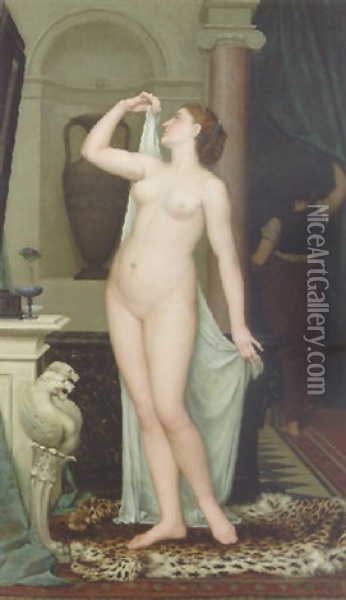 After The Bath Oil Painting - Henri Pierre Hippolyte Dubois