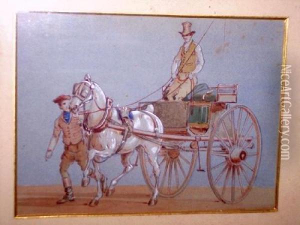 Groom And Carriage Oil Painting - John Frederick Herring Snr