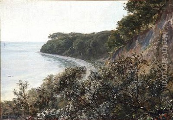 Coastal Scene From Marselisborg Oil Painting - August Andreas Jerndorff